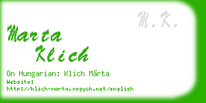 marta klich business card